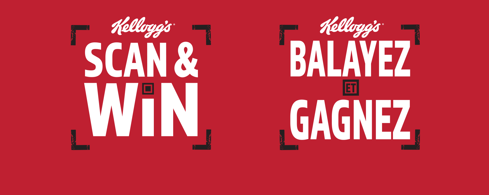 Kellogg’s Scan and Win logo and Kellogg's Balayez Et Gagnez logo 